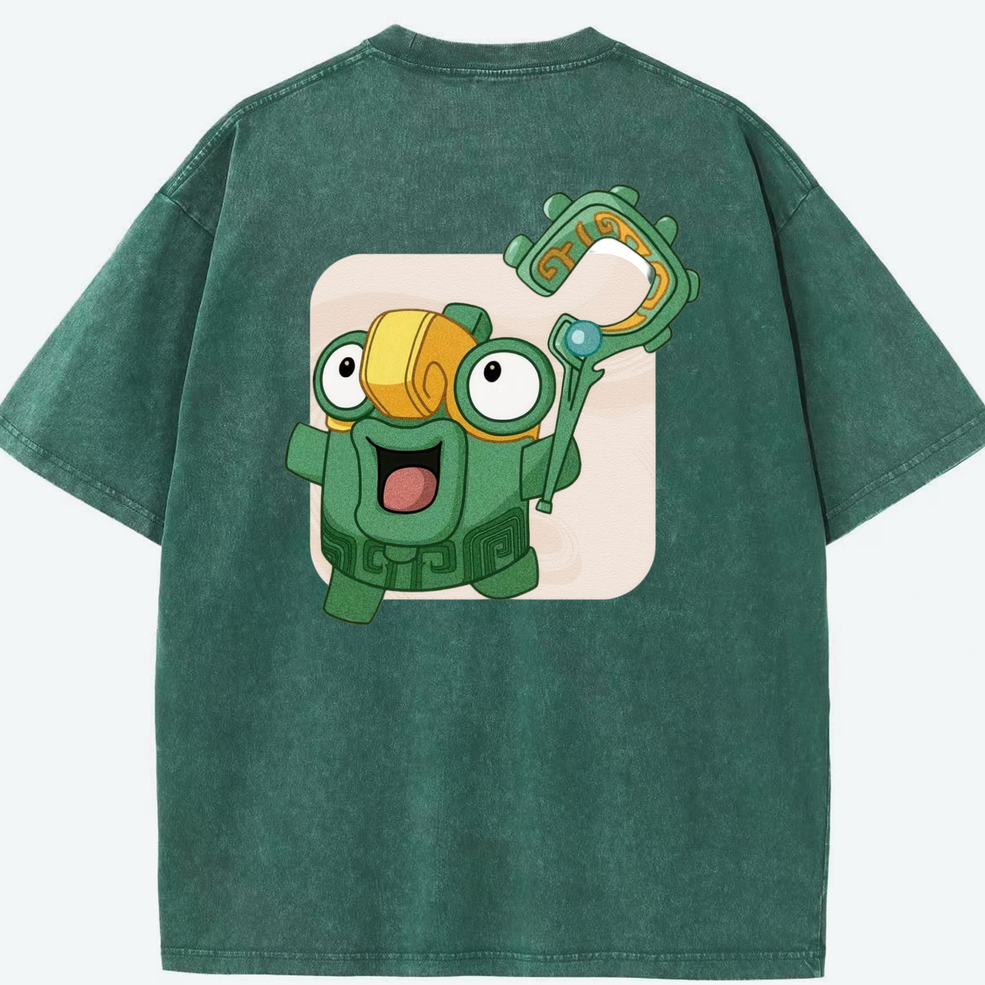 （画像用） Ne Zha 2 ナタ 魔童の大暴れ 綿100% ヴィンテージ風 半袖Tシャツ（背面プリント）